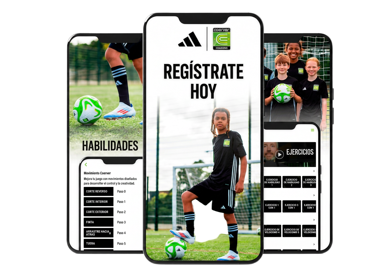 Coerver App en dispositivos móviles